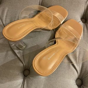 Zara Basic Vinyl heel sandals